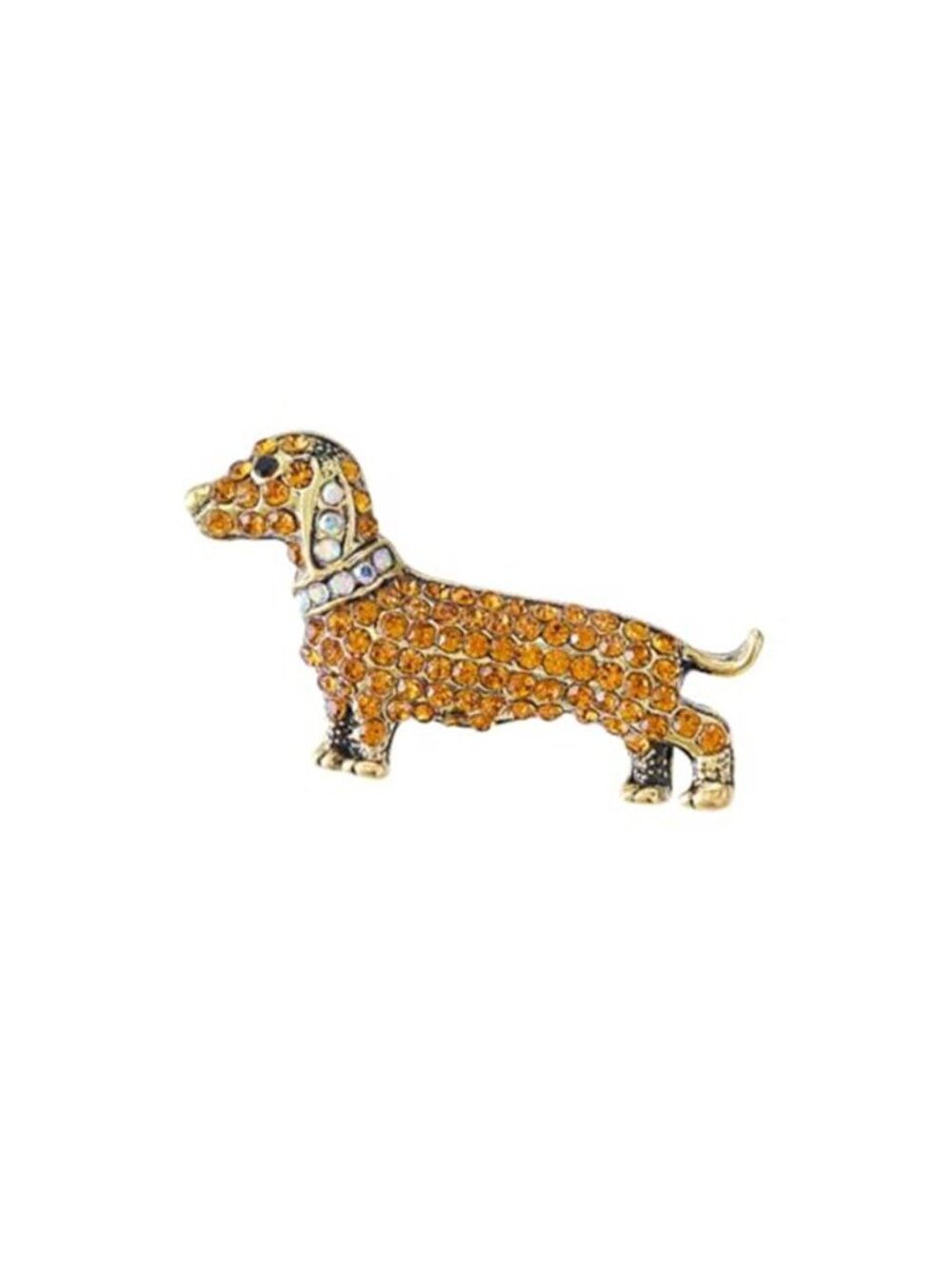 Rhinestone Dachshund Dog Brooch Pin for Women Girls Men Dainty Full of Crystals